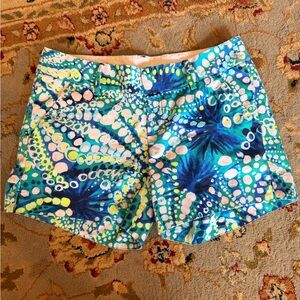Callahan Teal & Navy Abstract Print Bermuda Shorts